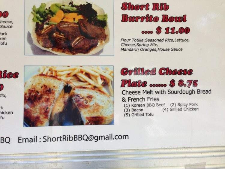 Short Rib BBQ - Santa Monica, CA menu_pic