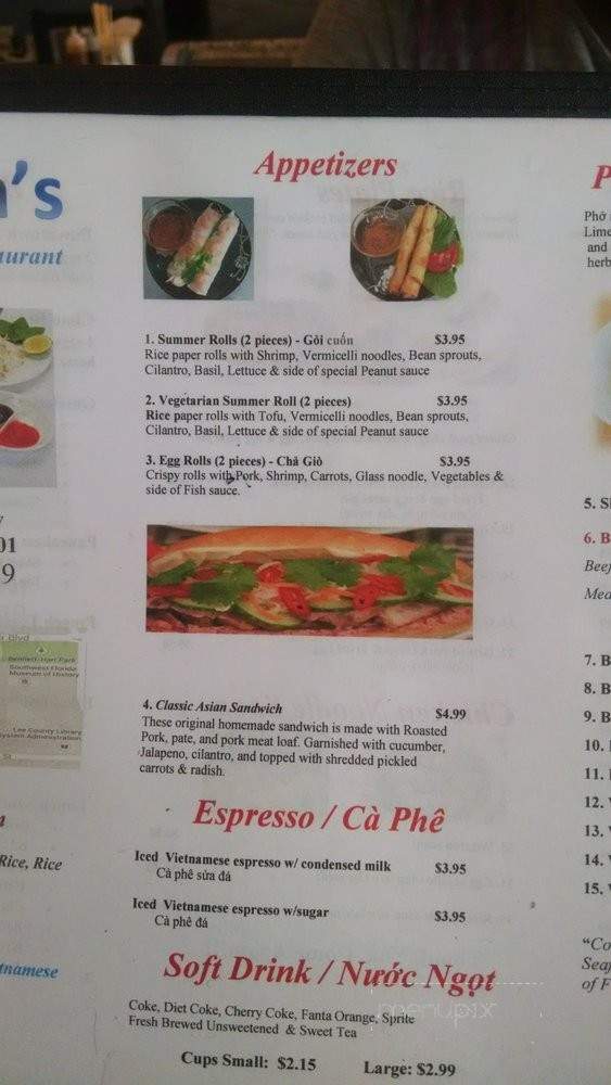 Pho Von's Vietnamese cuisine - Fort Myers, FL menu_pic