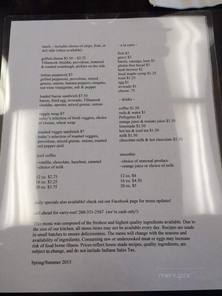 Mill Creek Kitchen - Wolcottville, IN menu_pic