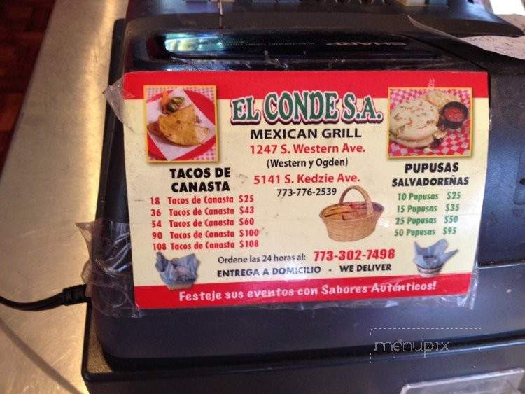 El Conde S.A. - Chicago, IL menu_pic