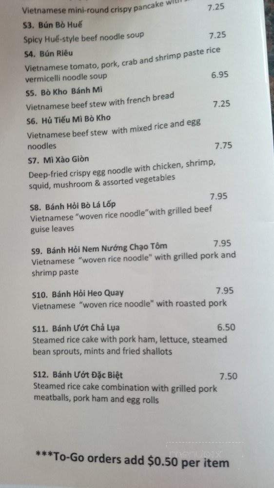 Thao's Bistro - Wichita, KS menu_pic