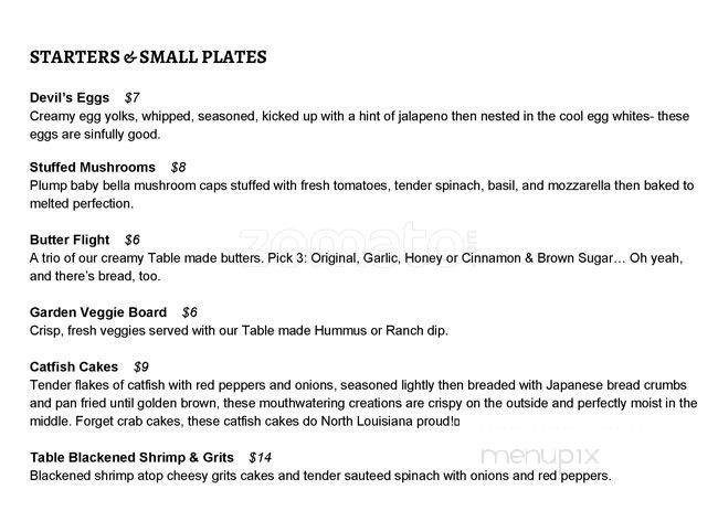 Highland Table - Shreveport, LA menu_pic
