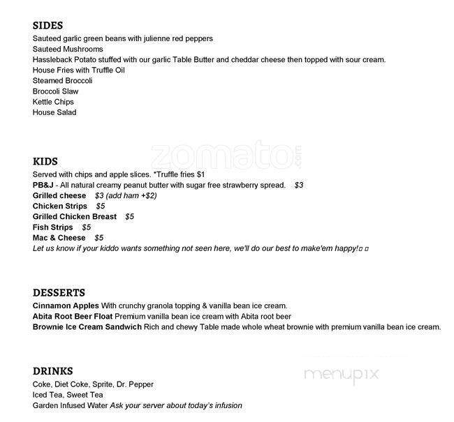 Highland Table - Shreveport, LA menu_pic