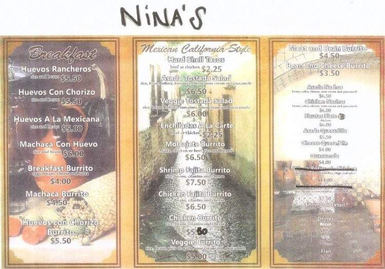 Nina's Food - Los Angeles, CA menu_pic