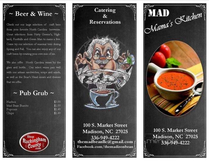 The Mad Bean - Madison, NC menu_pic