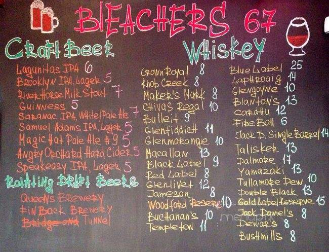Bleachers 67 - Ridgewood, NY menu_pic