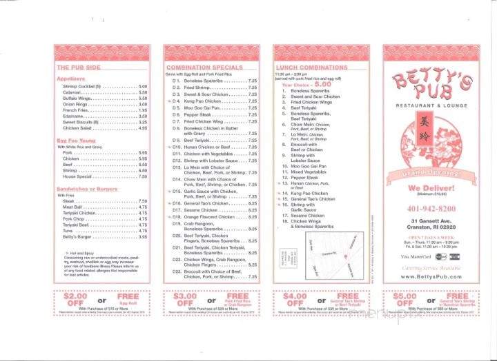 /251060753/Bettys-Pub-and-Chinese-Restaurant-Cranston-RI - Cranston, RI
