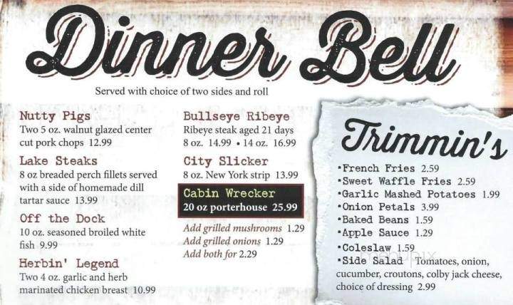 Log Cabin Tavern - Liberty Center, OH menu_pic