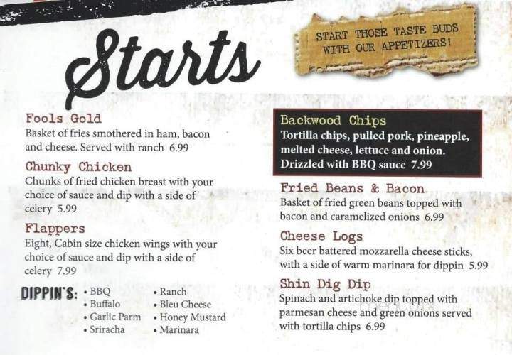 Log Cabin Tavern - Liberty Center, OH menu_pic