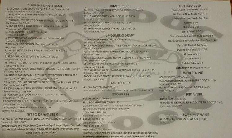 Bulldog Saloon - Lynnwood, WA menu_pic