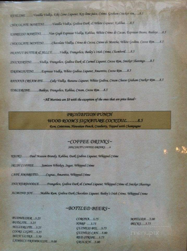 The Woodroom Martini and Wine Bar - Willoughby Hills, OH menu_pic