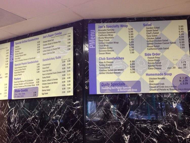 Jae's Grill - Milford Mill, MD menu_pic