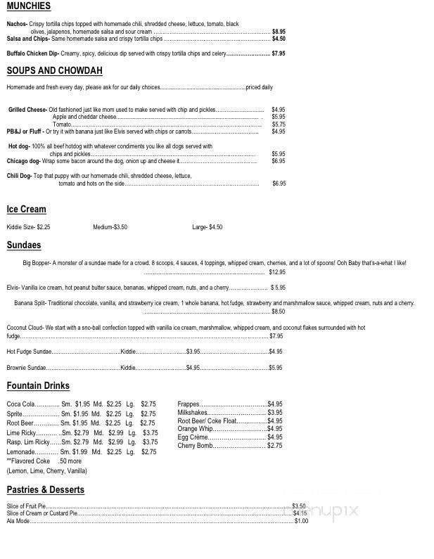 Ruthie's Soda Fountain - Bellingham, MA menu_pic