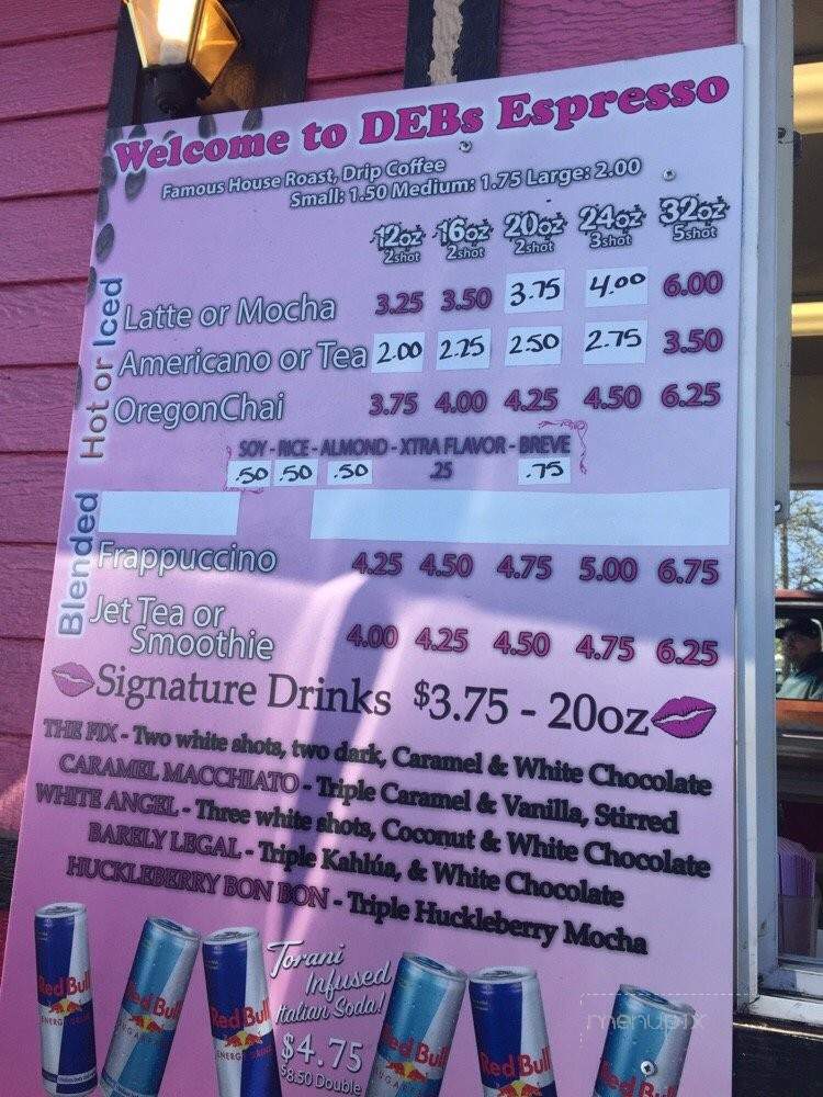 Debs Espresso - Spokane, WA menu_pic