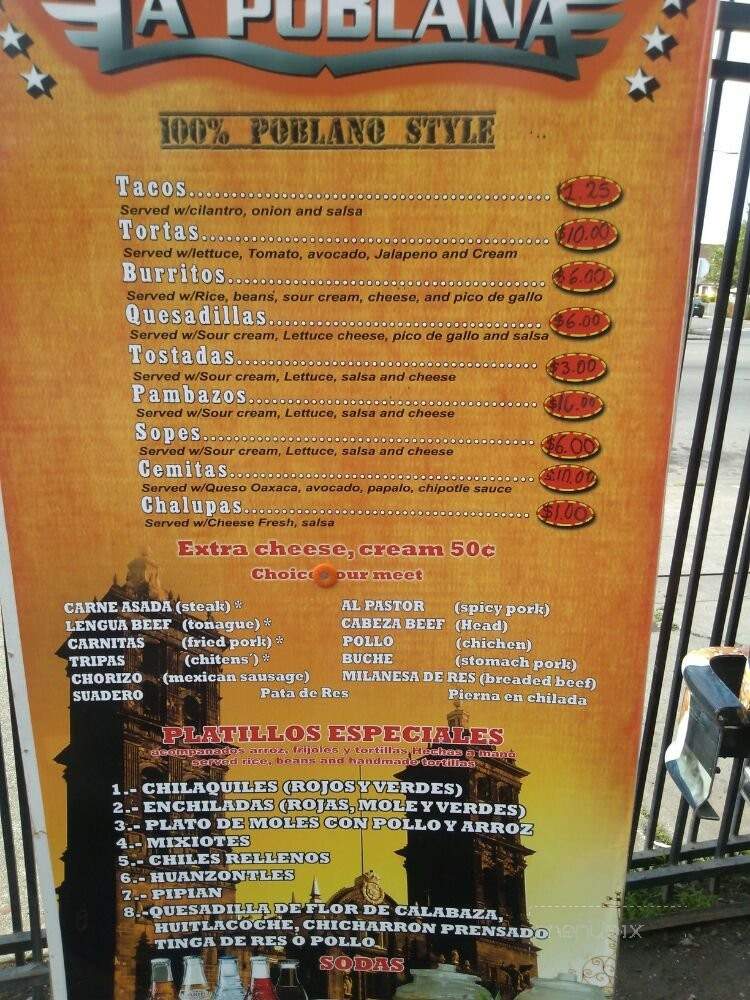 La Poblana - Oakland, CA menu_pic