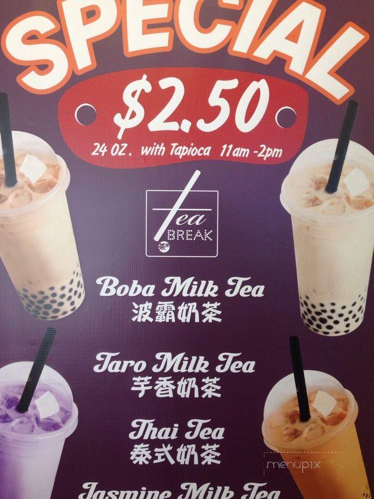 Tea Break - Fremont, CA menu_pic