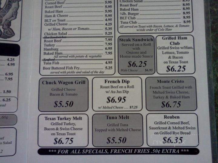 Chuck Wagon Diner - Duanesburg, NY menu_pic