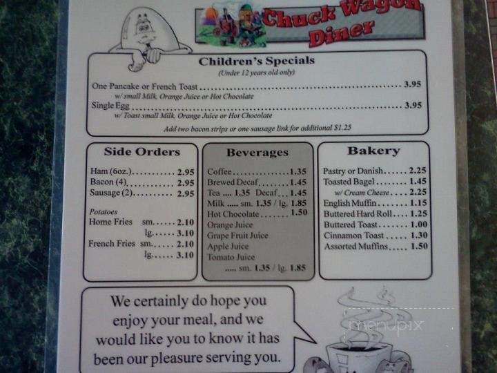Chuck Wagon Diner - Duanesburg, NY menu_pic