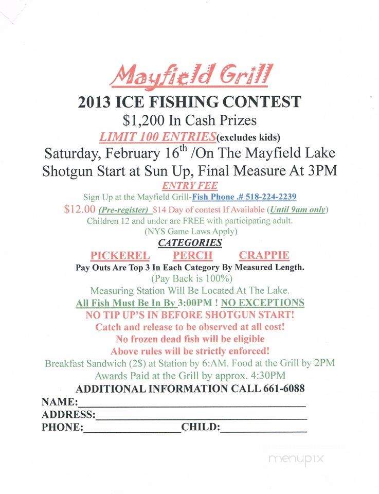 Mayfield Grill - Mayfield, NY menu_pic