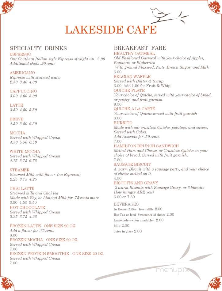 Lakeside Cafe & Collectibles - Westwood, CA menu_pic