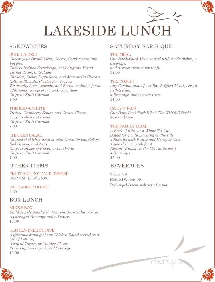 Lakeside Cafe & Collectibles - Westwood, CA menu_pic