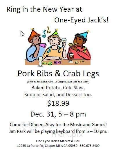 One-Eyed Jack's Market & Grill - Clipper Mills, CA menu_pic