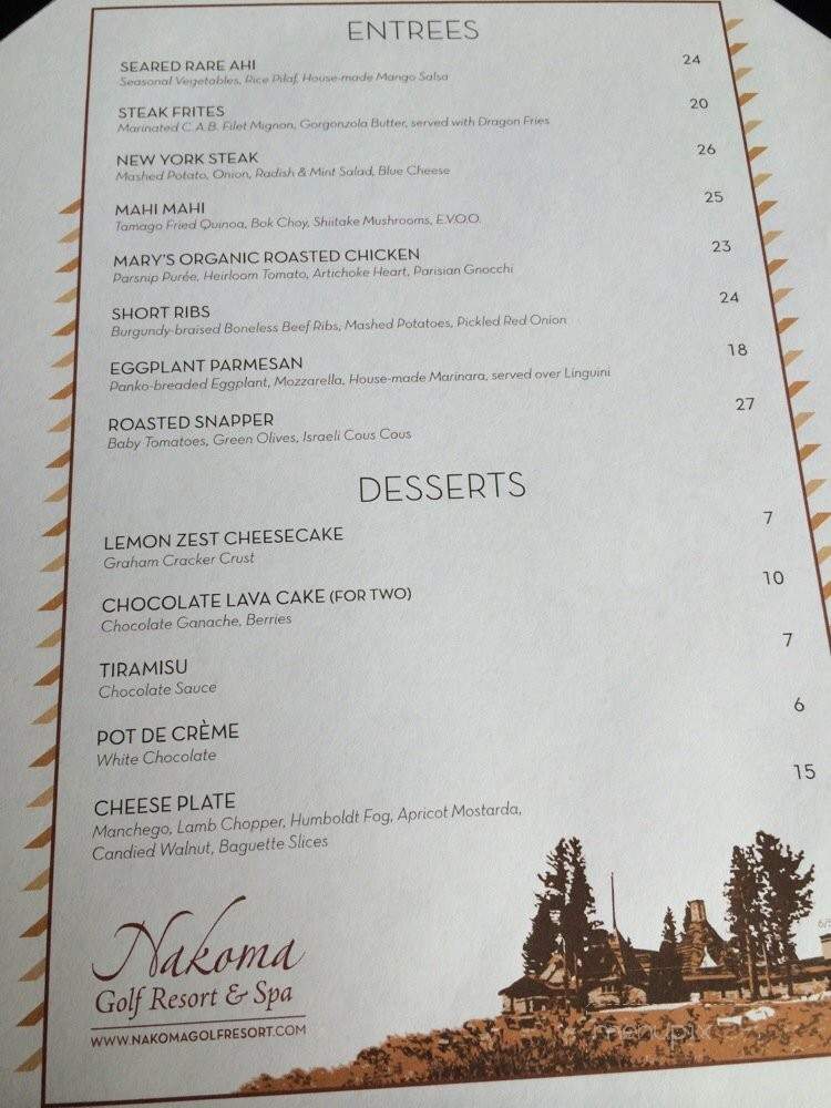 Wigwam Room - Clio, CA menu_pic