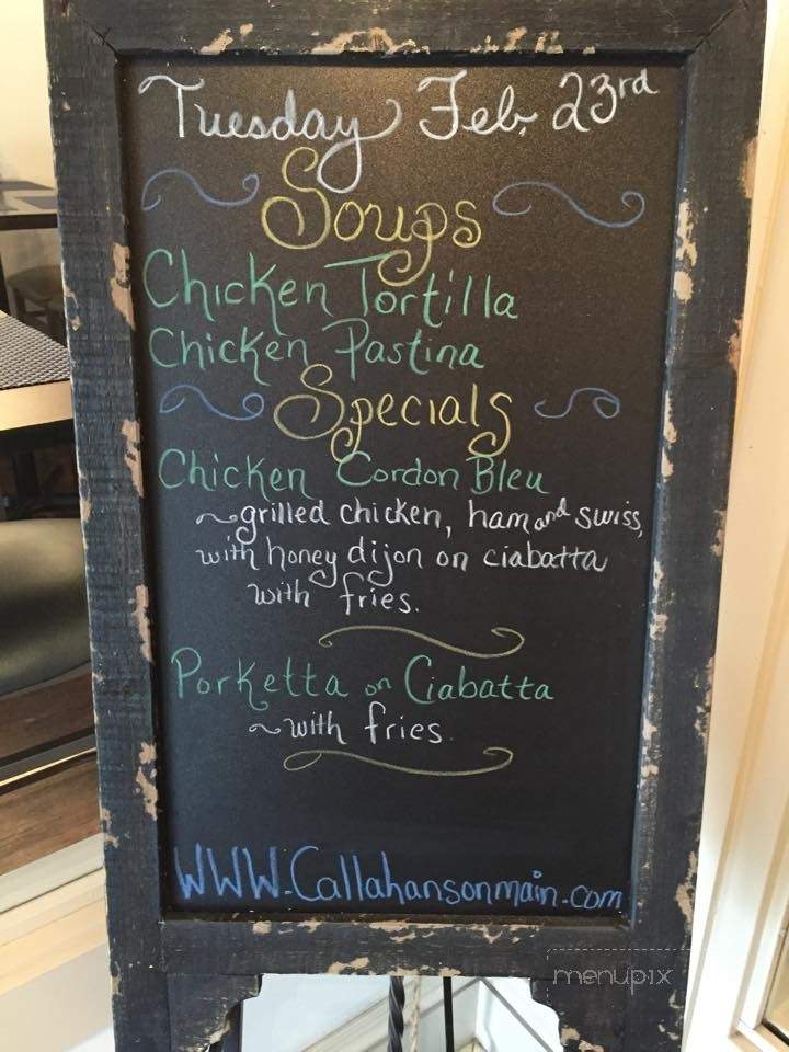 Callahan's Cafe and Coffee House - Pittston, PA menu_pic