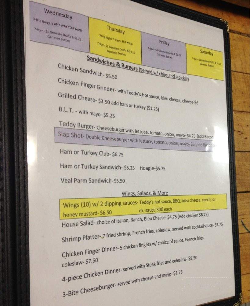Teddy's Tavern - Stroudsburg, PA menu_pic