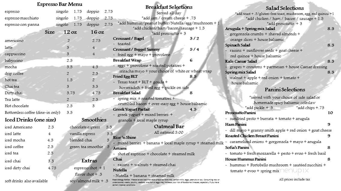 Amami Kitchen & Espresso Bar - Lewisburg, PA menu_pic