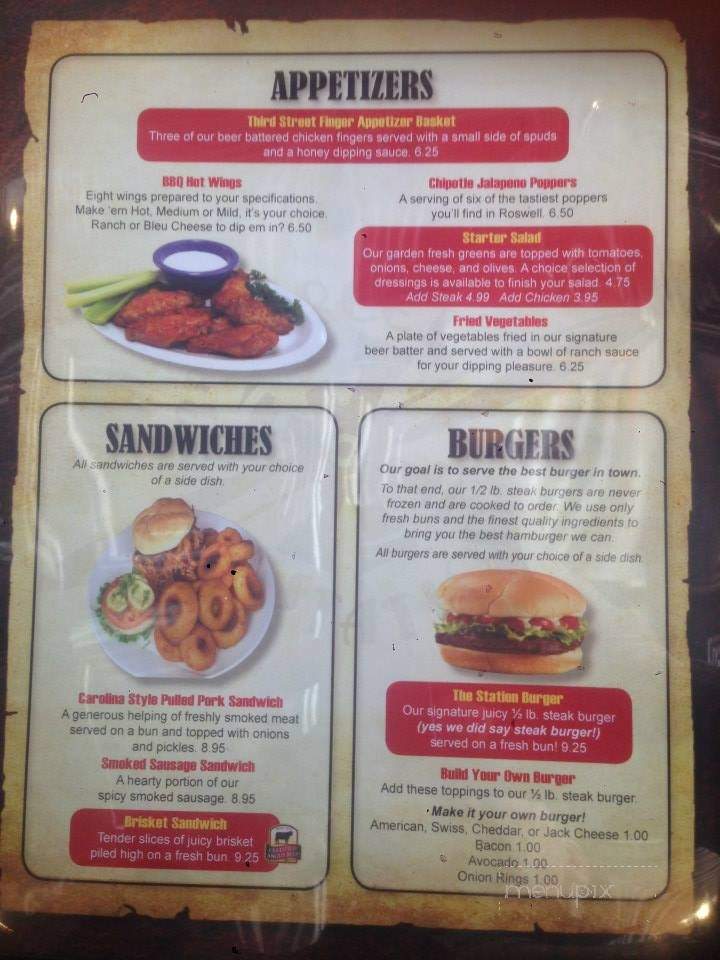 Third Street Station - Roswell, NM menu_pic