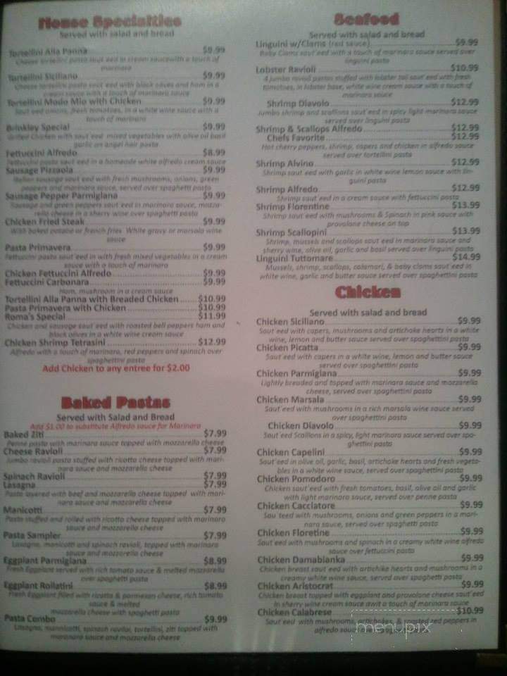Roma Italian Restaurant - Hugo, OK menu_pic