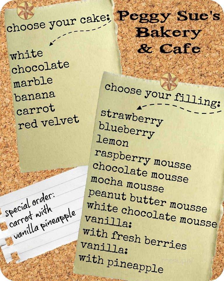 Peggy Sue's Bakery & Cafe - Troy, NH menu_pic