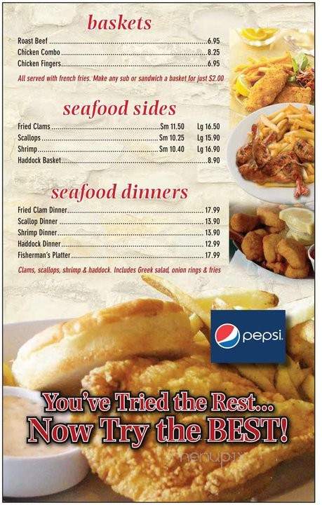 Minos Roast Beef & Seafood - Durham, NH menu_pic