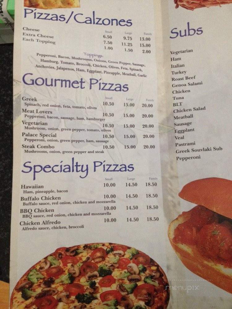 Pizza Palace - Newbury, NH menu_pic