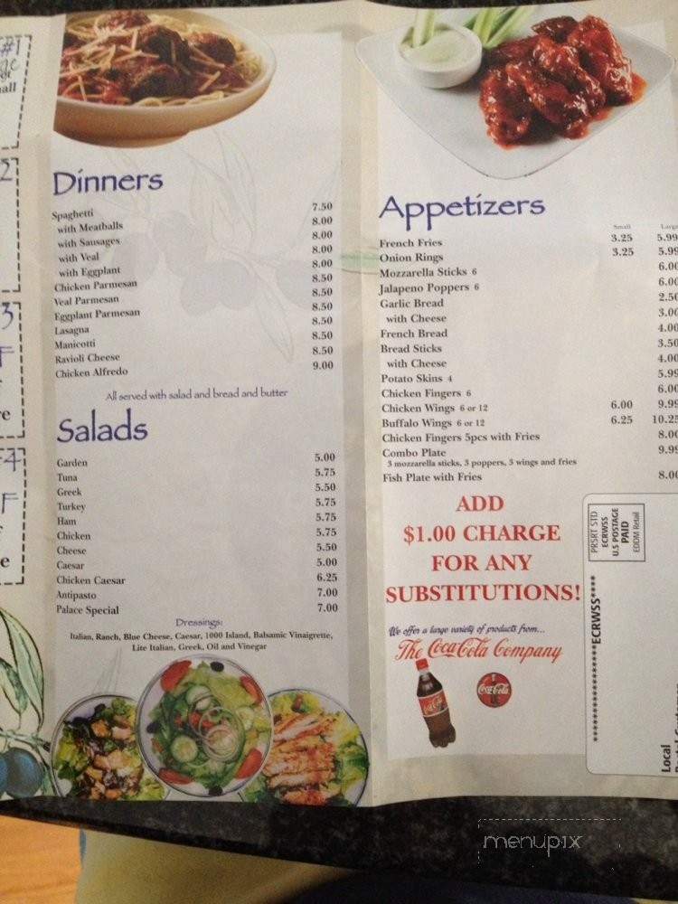 Pizza Palace - Newbury, NH menu_pic