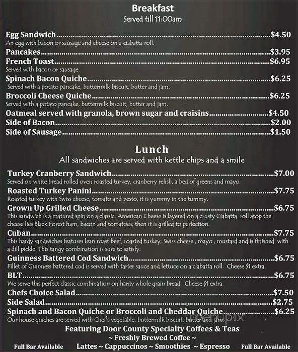 Depot Cafe - Edgerton, WI menu_pic