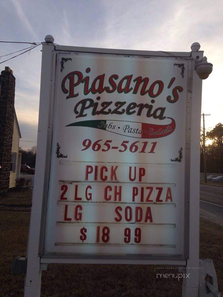 Piasano's Pizzeria - Egg Harbor City, NJ menu_pic