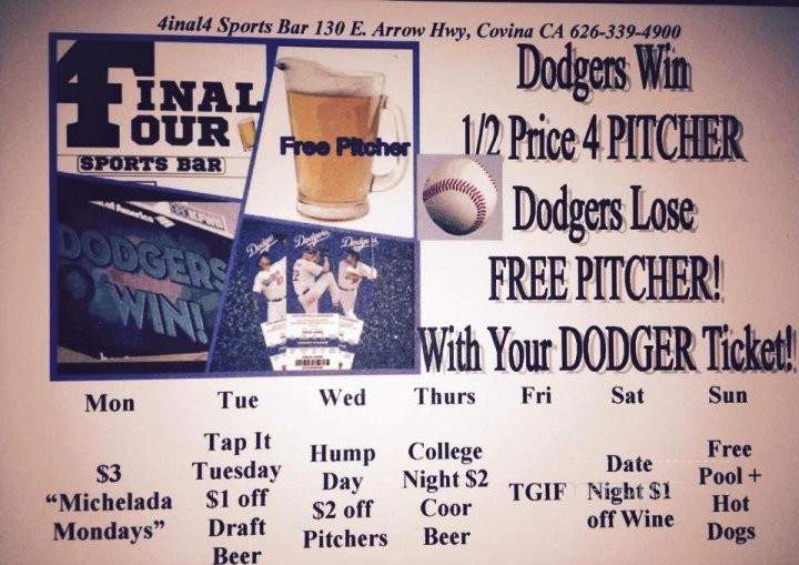 Final 4 Sports Bar - Covina, CA menu_pic