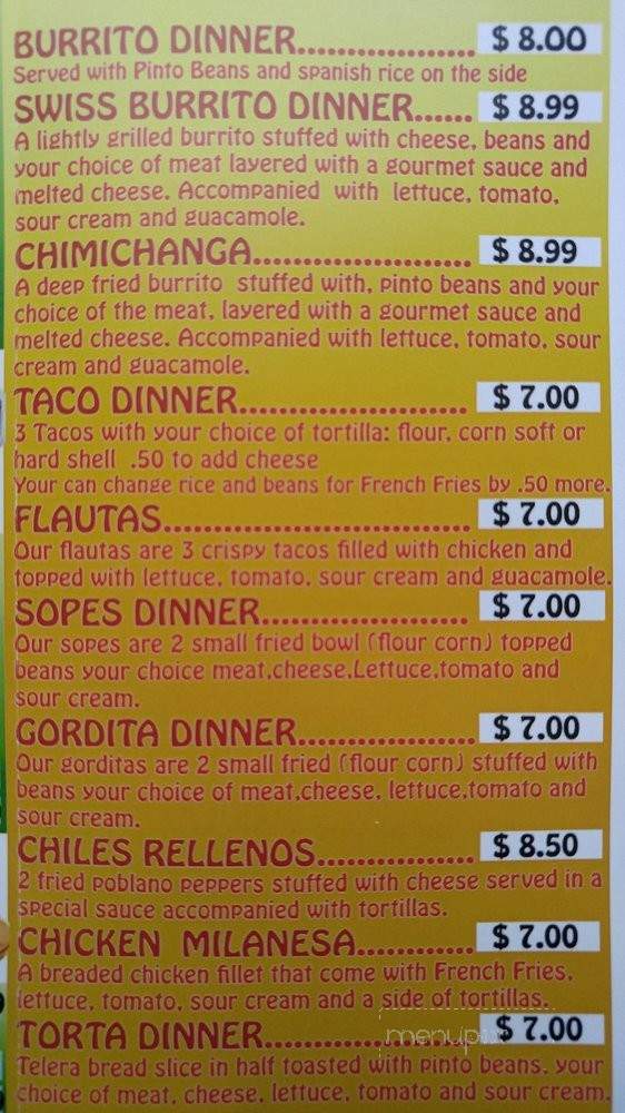 Burrito Fiesta - Plano, IL menu_pic