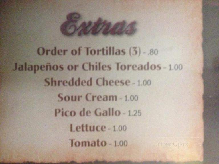 El Pueblito - Summerville, GA menu_pic