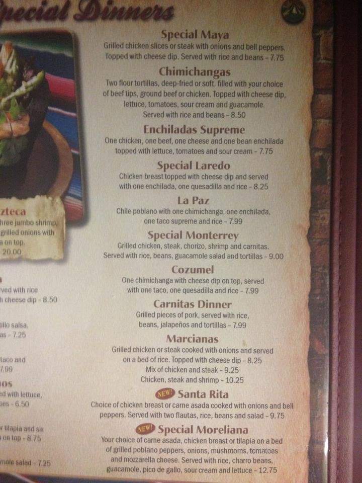 El Pueblito - Summerville, GA menu_pic