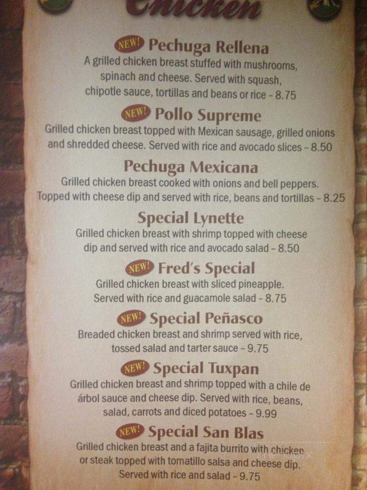 El Pueblito - Summerville, GA menu_pic