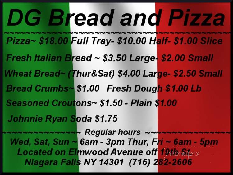 DG Bread & Pizza - Niagara Falls, NY menu_pic