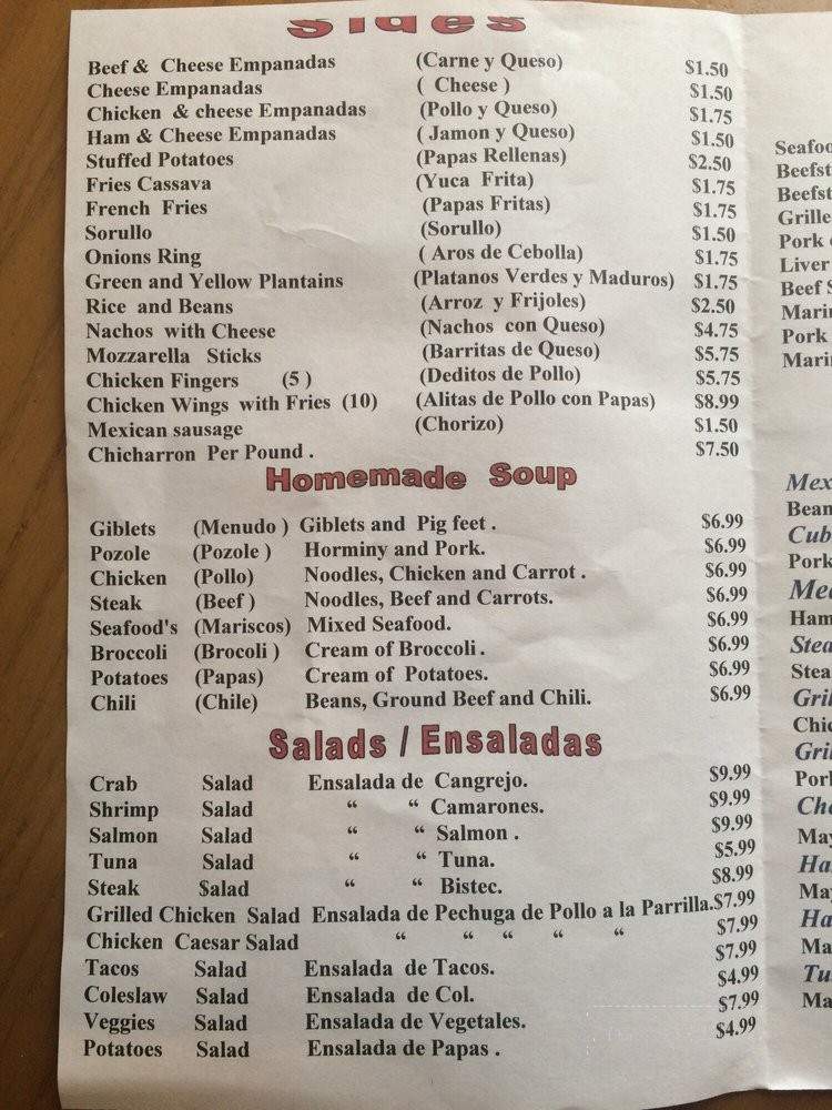 Miquibin Latin Restaurant - Grantville, PA menu_pic
