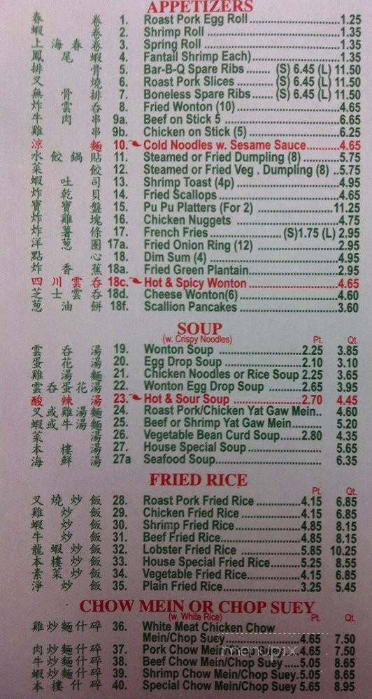 New China Restaurant - Knoxville, TN menu_pic
