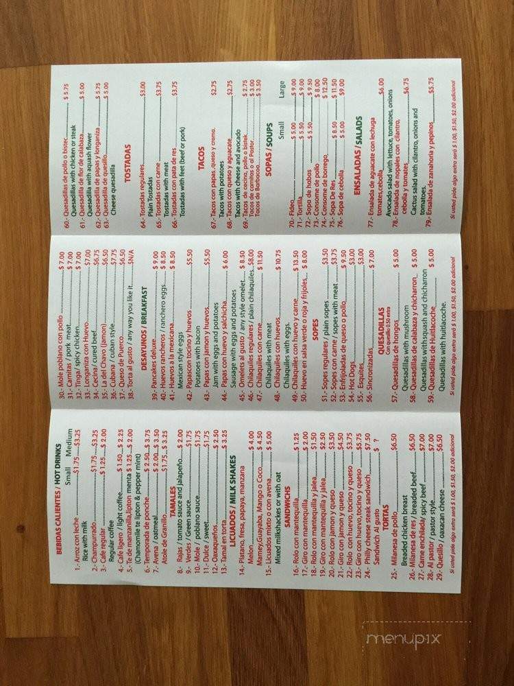 Alimentos Saludables - Brooklyn, NY menu_pic