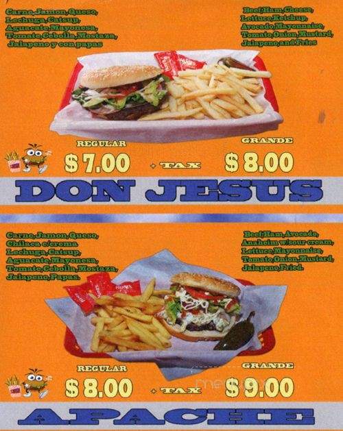 Hamburguesas Don Jesus - Denver, CO menu_pic