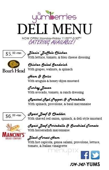 Yumberries - Hermitage, PA menu_pic