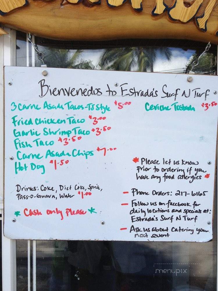 Estrada's Surf N Turf - Kailua-Kona, HI menu_pic